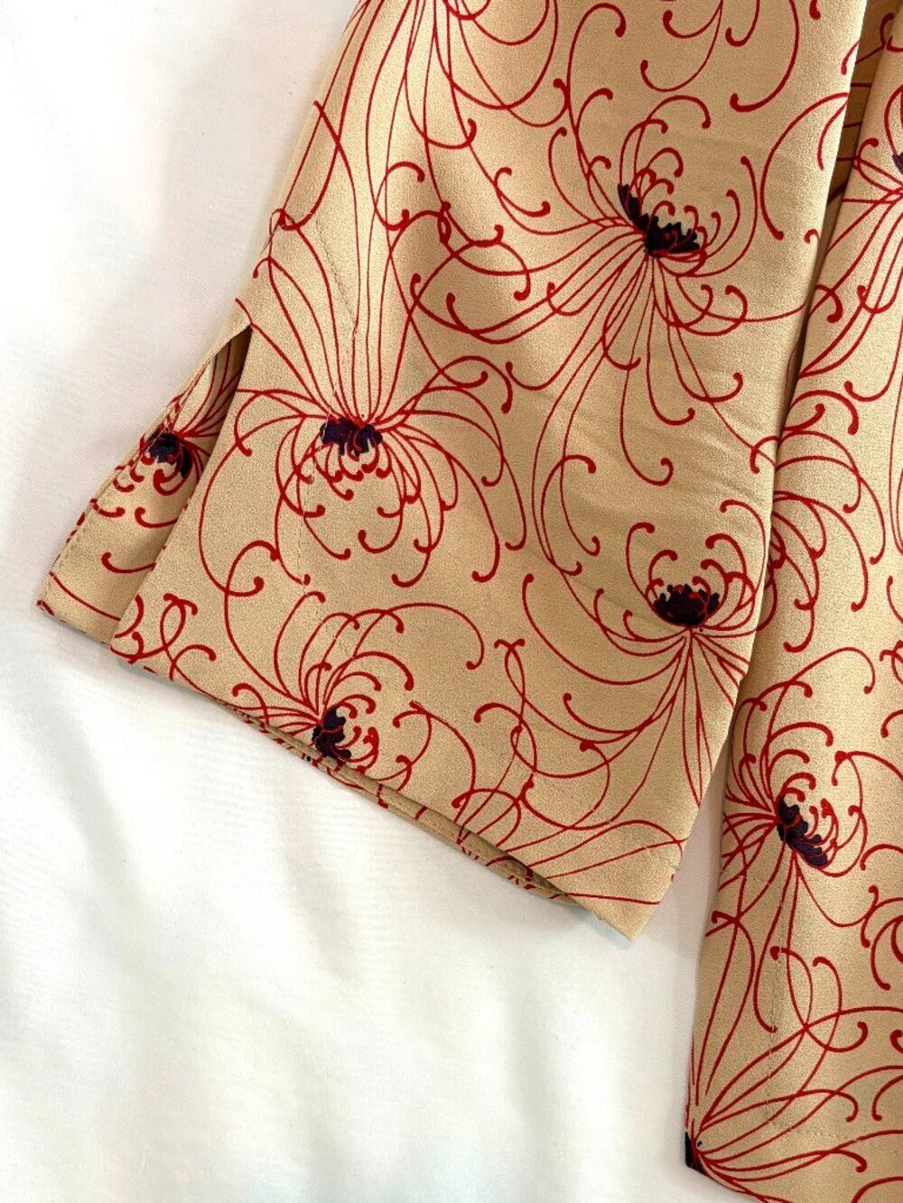 Harari silk top Small tan red vintage - Picture 8 of 9